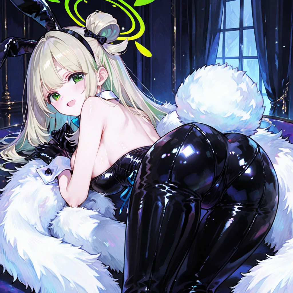 very cute girls, white bunnygirl cosplay, big round fluffy tail, tattooed, light brown wavy short hair, sparkling red big eyes, ABS, great proportion, A full-body shot, background kaleidoscope, 、the anime、, illustration, Fantasia, portrait、, animification, HI-RES, Max Quality, extremely high image quality, An ultra-detailliert, The ultra-realistice, photot-REALISTIC