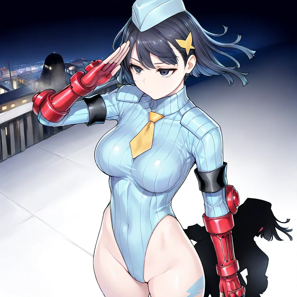 Masterpiece, Best Quality, Highly detailed, illustration, absurdres, street fighter, doll suit, shadaloo doll, agent aika, girls, multiple girls, expressionless,  saluting, military, military saluting, salute, blank eyes, looking at viewer, red gloves, emotionless, black latex, corrution, mind control, female combatant, full body, hypnotized, unhappy trance, full body suit, leotard, perfect female body, extremely glossy latex, Delmo Uniform, belt, hypnosis, hypnoLora, empty eyes, Mind control device, thigh high, kneeling, poses, submissive_pose, visor, , standing, standing at attention, Slave, collar, , haigure, slave oufit, full tight leg, black delmo uniform, Hozoin Inshun, Hyakka Ryouran, blue hair, red eyes, long hair