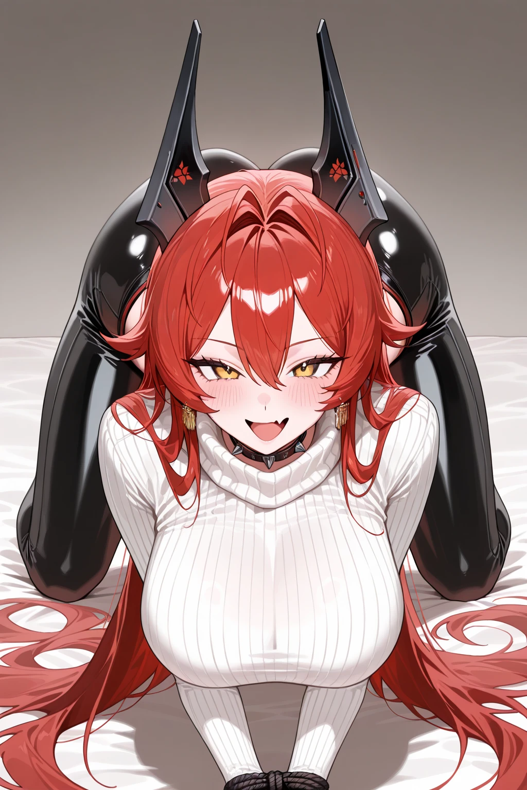 hakos baelz, ????????????, brunette,big ???. Performing ????????? with ????? between ???????. ??????????, ???????, ??????. ??? in mouth, ??? on mouth. In classroom.  Detailed background with people. During class. (masterpiece, best quality,ultra_detailed,highres,absurdres:1.2) (????????, oral, pov, ??????????, ?????????), trembling,:>=,?????