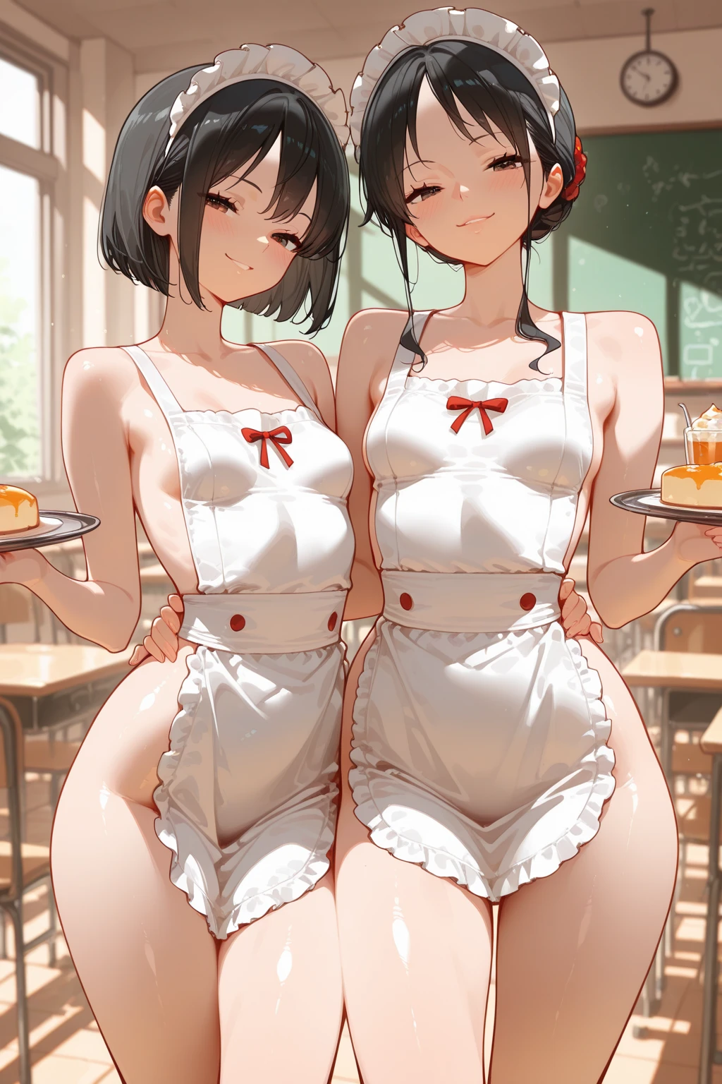 masterpiece, yor, 1girl, Amazing Cleavage:1.3, thin waist, big ???, Raised ????, medium ??????: 1.8 posed cleavage:1.2、solo, looking at viewer, open mouth, have a cup of coffee,black hair, red eyes, dress, ???? shoulders, jewelry, collarbone, sidelocks, hairband, earrings, indoors, off shoulder, :o, sweater, arms behind back, plant, short hair with long locks, white hairband, off-shoulder dress, sweater dress, off-shoulder sweater, red sweater, big side hair, very long side hair,is rendered in (masterpiece: 1.2, best quality), with (ultra high resolution) and an exquisite (depth of field). This masterpiece is not only visually stunning but also tells, make of cake cooking ,in the kitchen