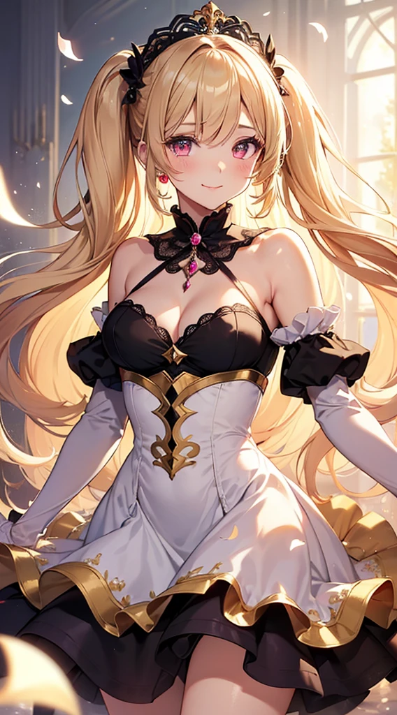 ahri, 1girl, absurdres, ahri_\(league_of_legends\), animal_ears, bangs, bare_shoulders, black_choker, black_leotard, blonde_hair, breasts, brown_eyes, choker, cleavage, collarbone, covered_navel, fox_ears, fox_girl, fox_tail, headset, heart, highres, k/da_\(league_of_legends\), k/da_ahri, league_of_legends, leotard, medium_breasts, multiple_tails, off-shoulder_shirt, off_shoulder, official_alternate_costume, pink_nails, shirt, sketch, solo, tail, white_shirt