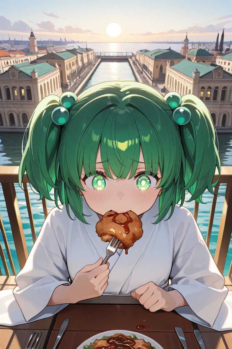 tomatoesgirl , green meps, golden eyes, tomatoes, lamia, mud, scales, tail, stand, masal, (m), melting, depth field, volumetric light, 4K, 8K, full body, Highres, city, evening, happy, closed eyes, open mouth, streets, antennas