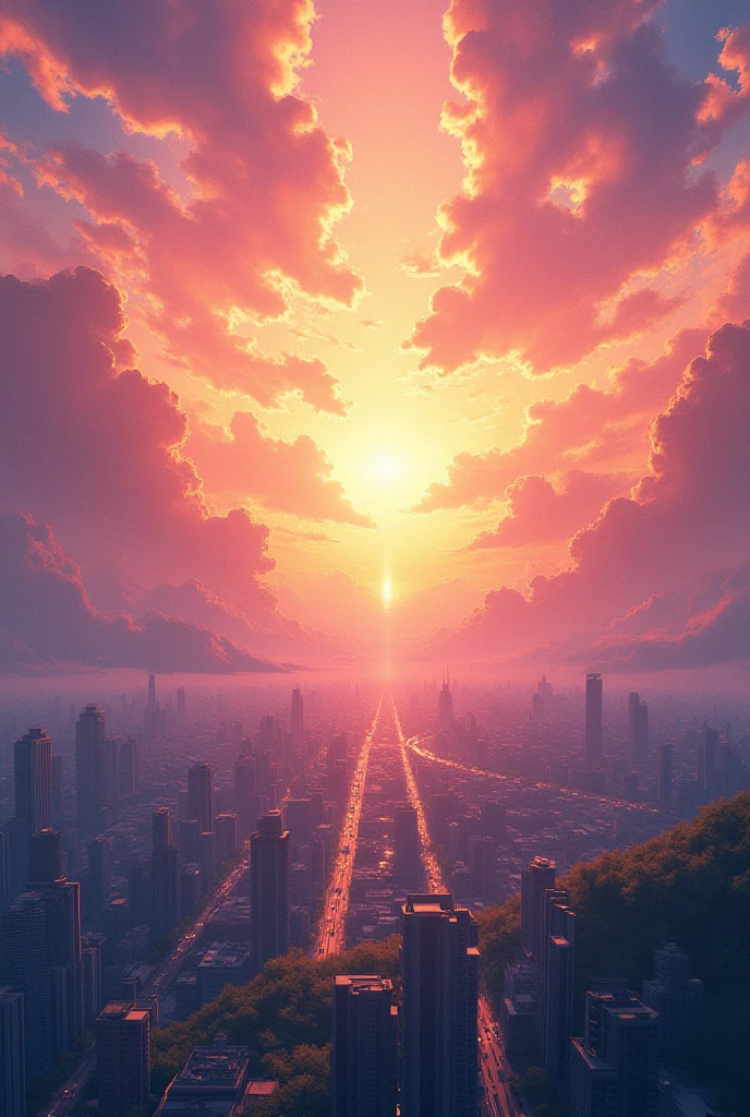 sunset in the city of minas Gerais; sky with reddish clouds;Art by James Gurney; Gradient --auto --s2