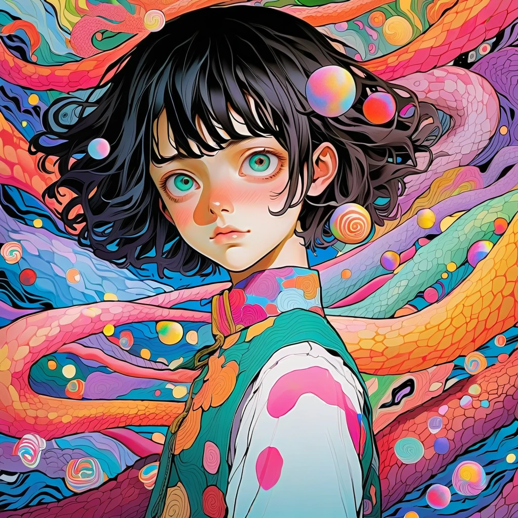 samdoesarts style drunk beauty plays the delirious person in the sandman, (Colorful soap bubbles that create hallucinations), author：Jeremy Mann, By Sandra Chevrier, author：dave mckean、richard avedon 和 maciej cuciara, Punk Rock, girl, High Detail, 8K