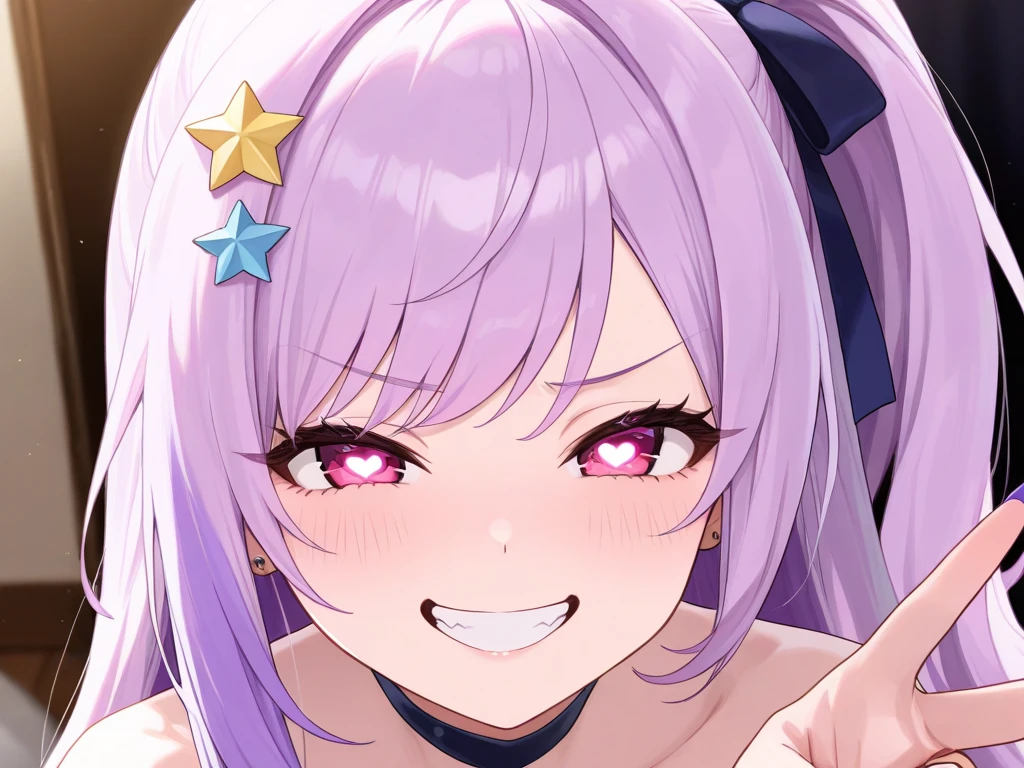 (((masterpiece)))(((Highest quality)))(((8K)))(((4K)))One Little Girl、10 years old、Straight Hair、(Pink Hair)Pink high ponytail、Ribbon on head、Crossed bangs、Light purple eyes、Squint your eyes、((Smile with your mouth closed))、(((かわいいサマードレス)))、Small breasts、Diagonally 、turn around、Upper Body、Anime Style