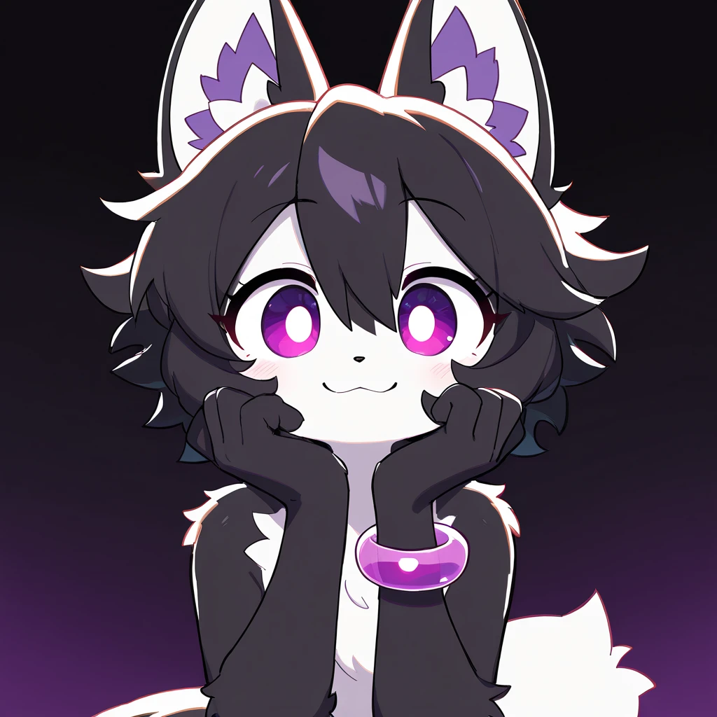 Furry male, ((male focus)), (((purple fur))), (purple hair), furry, one fang, ((medium hair)), furry, fluff, fluffy, thuft, disheveled, cheeks fluff, <3 eyes, ((super fluffy)), (upper body), ((shoulder fluff)), ((shoulder tuft)), thicc thighs, teasing face, hair accessories, hair ornaments, neck fur, neck fluff, by emolga, ((eyeliner)), eyeshadow, ((eyelashes)), wavy hair, hair over shoulder, hair over eye, (((solo focus))), smile, sharp teeth, (((chest fluff))), navel, sweater, arms up, lynx, bedroom background, Breasts, , , armpits, sitting on knees, , ((( on face))), ((( over head))),  in cheeks,  on face,  in mouth,  string,  in chest, ((())), , looking up, (((looked pleasured))), ((()))