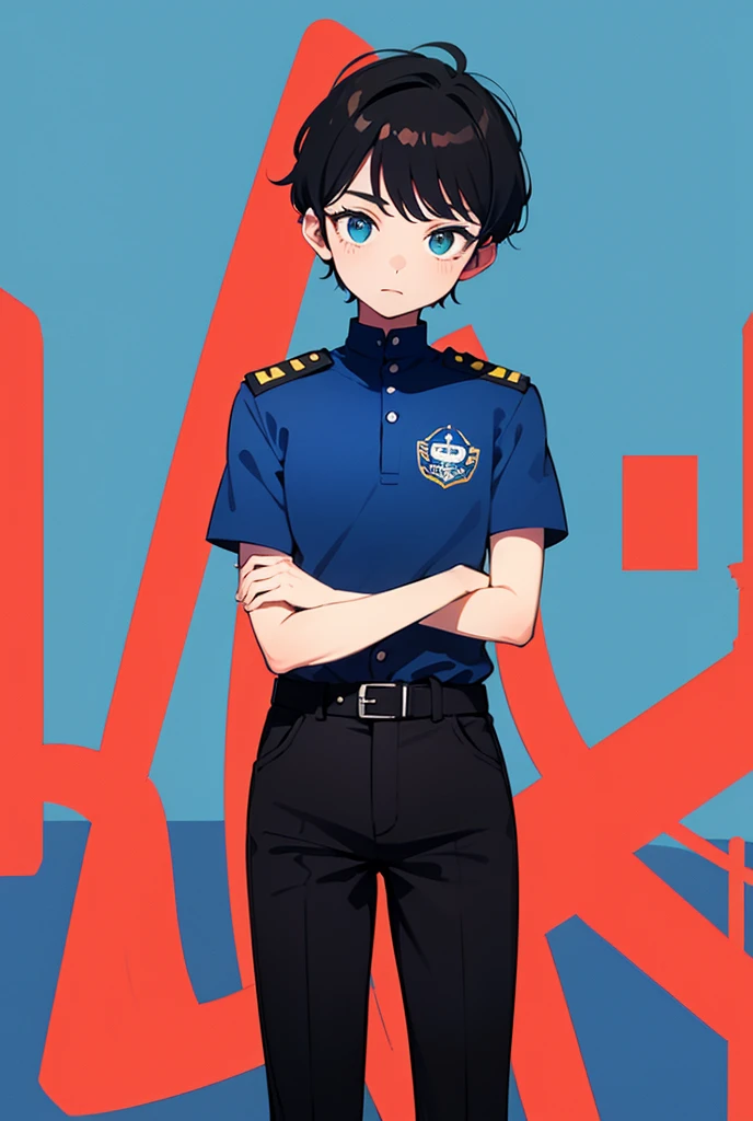 2D Boy ，One-piece mountaineering suit，Slim, healthy body，Put the headphones on your head，stand up，goggles，Rabbit ears，happy，sailor collar