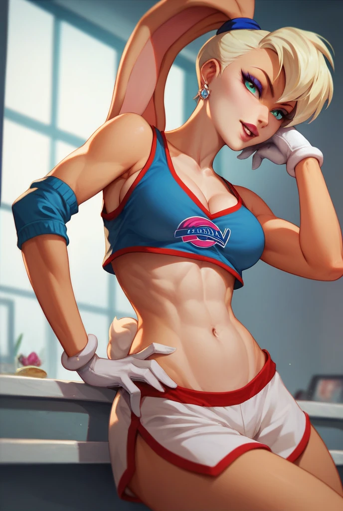 anime girl in shirt sitting on bench, sweaty abs, High Resolution Commission, OC Commission, Cudesexyrobutts, Rough Pose, 2b, 2 b, muscular girl, strong pose, From Overwatch, lean but muscular, Lola  Fanart, Chun Li in gym, weak beta male, Abs, Slim and muscular, mouth ajar, nose, Fit Girl, Bea Pokemon, ((Marked abs)), (Bruises on abdomen: 2), Bruises, (((blood))), ((sweat)), steam, (Blood on abs:2), blue eyes, Black  with orange lines, muscular thighs, Bruised abs,