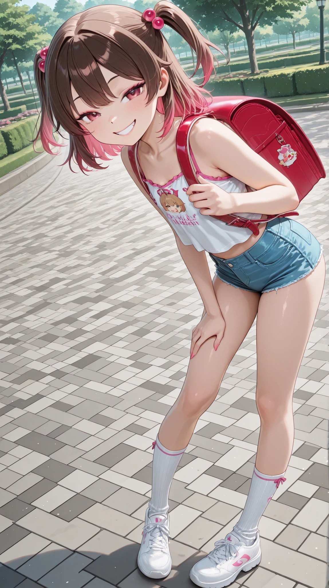 female kid、frill socks、 Poses、 smile、Big 