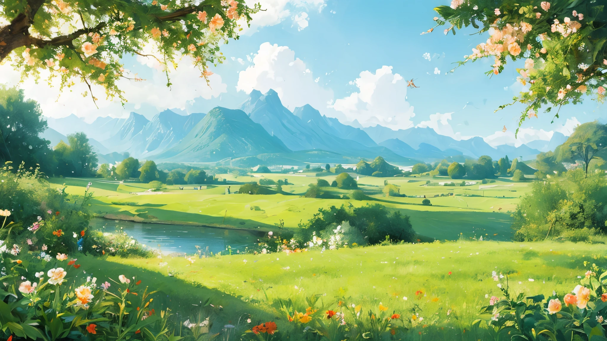 flowers,grassland,spring