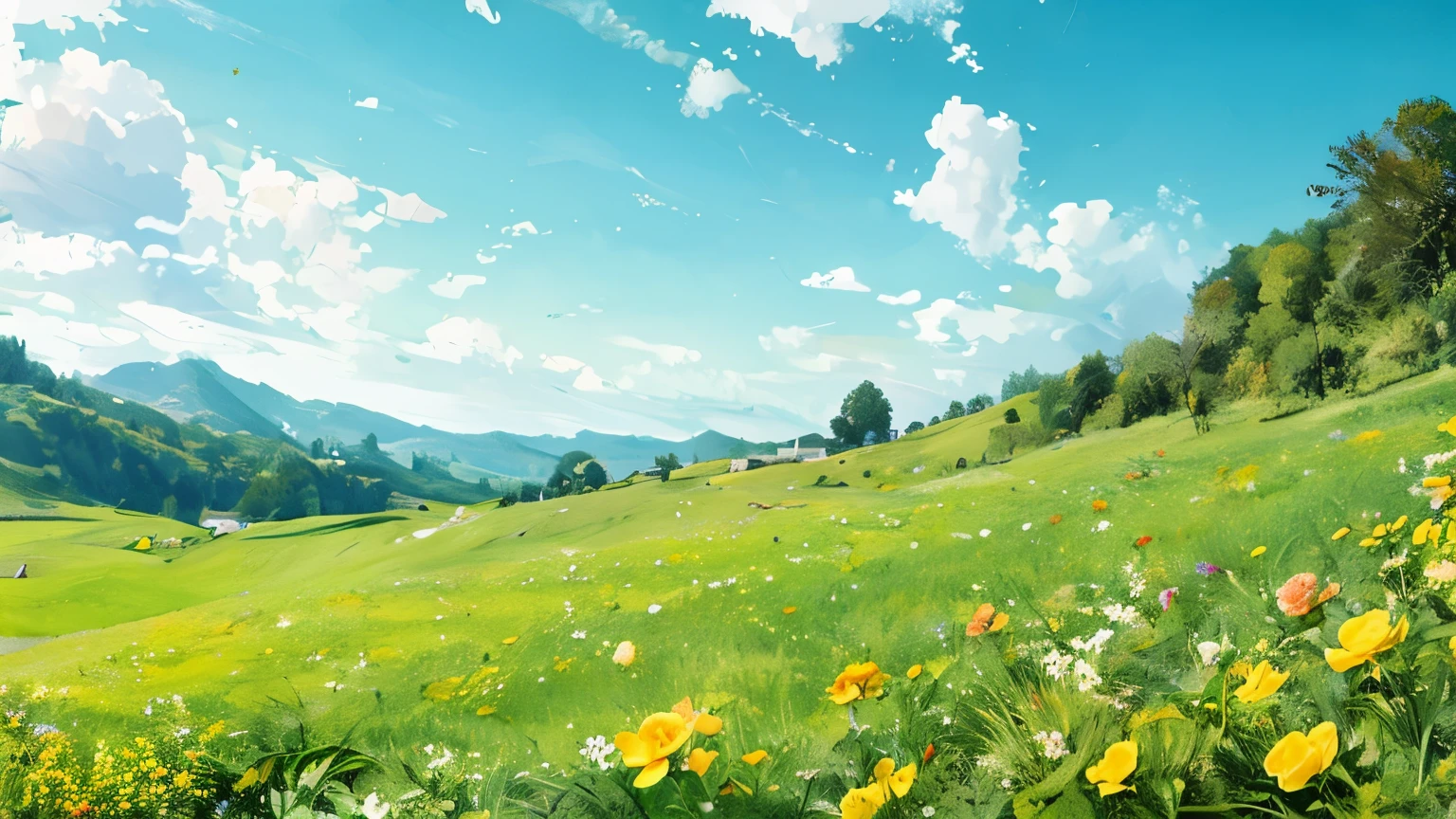 flowers,grassland,spring