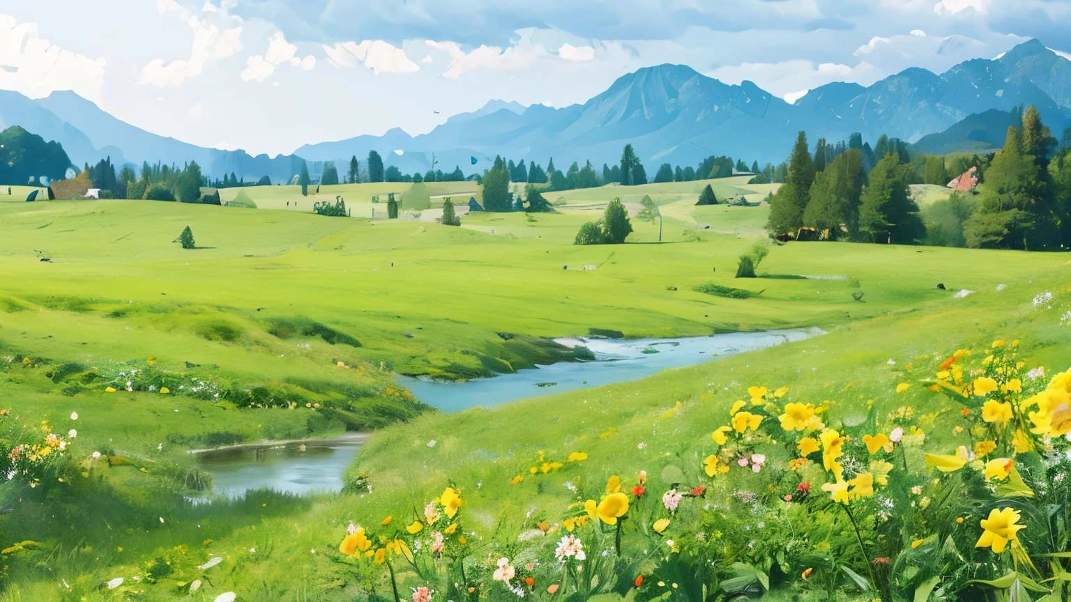 flowers,grassland,spring