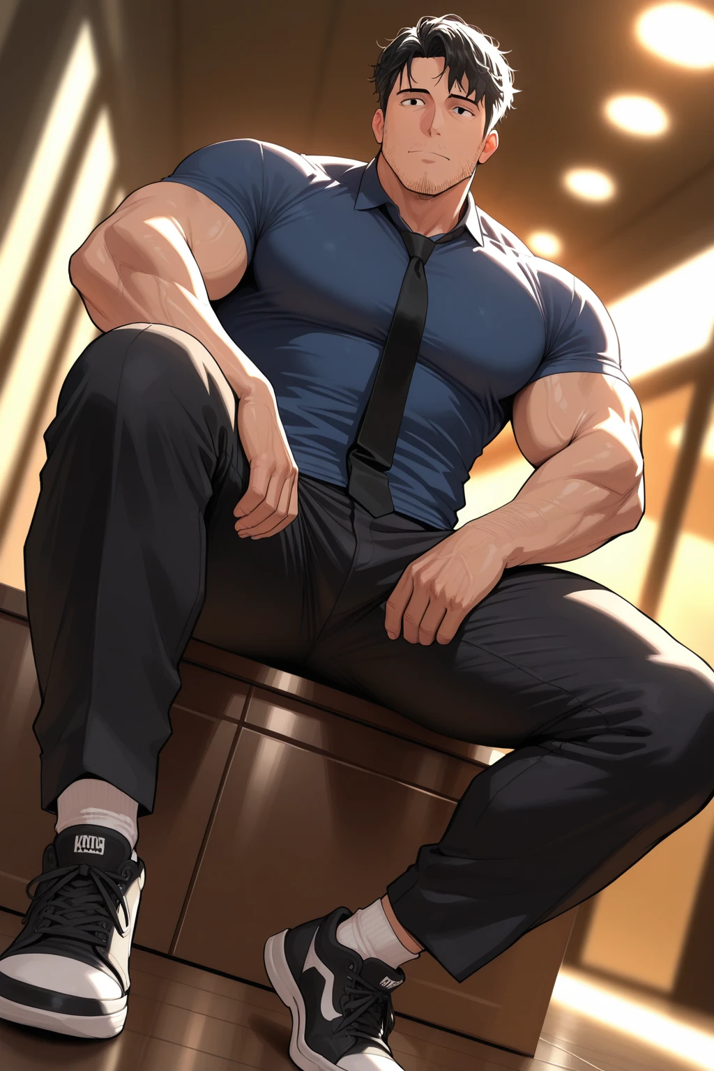 High quality two men in love 20years old,a daddy,tight black shiny suit sit down,k hd,in the office,muscle, gay ,black hair,asia face,masculine,strong man,the boss is,handsome,,leather gloves,lecherous dad,look straight ahead,Dad is 