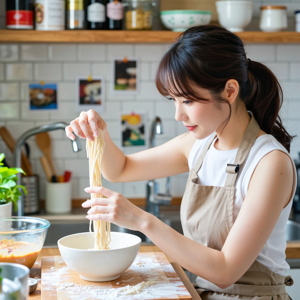 (((Backshots:1.5))), diagrams,Create the best glowing composition of a person、Express. ((masutepiece)), (((Highest Quality)))), ((Ultra Detail)), (A hyper-realistic), (Very delicate and beautiful), Girl as a masterpiece, Highest Quality, Realistic skin, Realistic fabric, Realism illustration focusing on a girl with realistic and ultra-detailed eyes on the center front. This is the absolute rule, and the following sentence expresses the image quality.
break
1 beautiful Japan girl, ((huge-breasted)), (()), (( barbosa, )), Slender Abs Beauty: 1.3, (((Random and  poses:1.5))), ((Random and cute  expressions:1.5)), ((Random and cute hairstyles)),（Big: 1.2), ((( white  apron: 1.3))), Ultra-detailed face, Detailed eyes, Double eyelids, (((Random composition:1.5))), (((Cafe Background))), ((In a beautiful kitchen)), ((white   ruffle apron))
break
Sony Alpha 1 mirrorless camera and Sony FE 24-105mm f used/4G OSS Lens. Set the ISO sensitivity to 32,Set the shutter speed to 000 and 1/125 sec. The image is、It is necessary to put it in the frame so that the girl is in the center, Vast starry sky and gentle hills