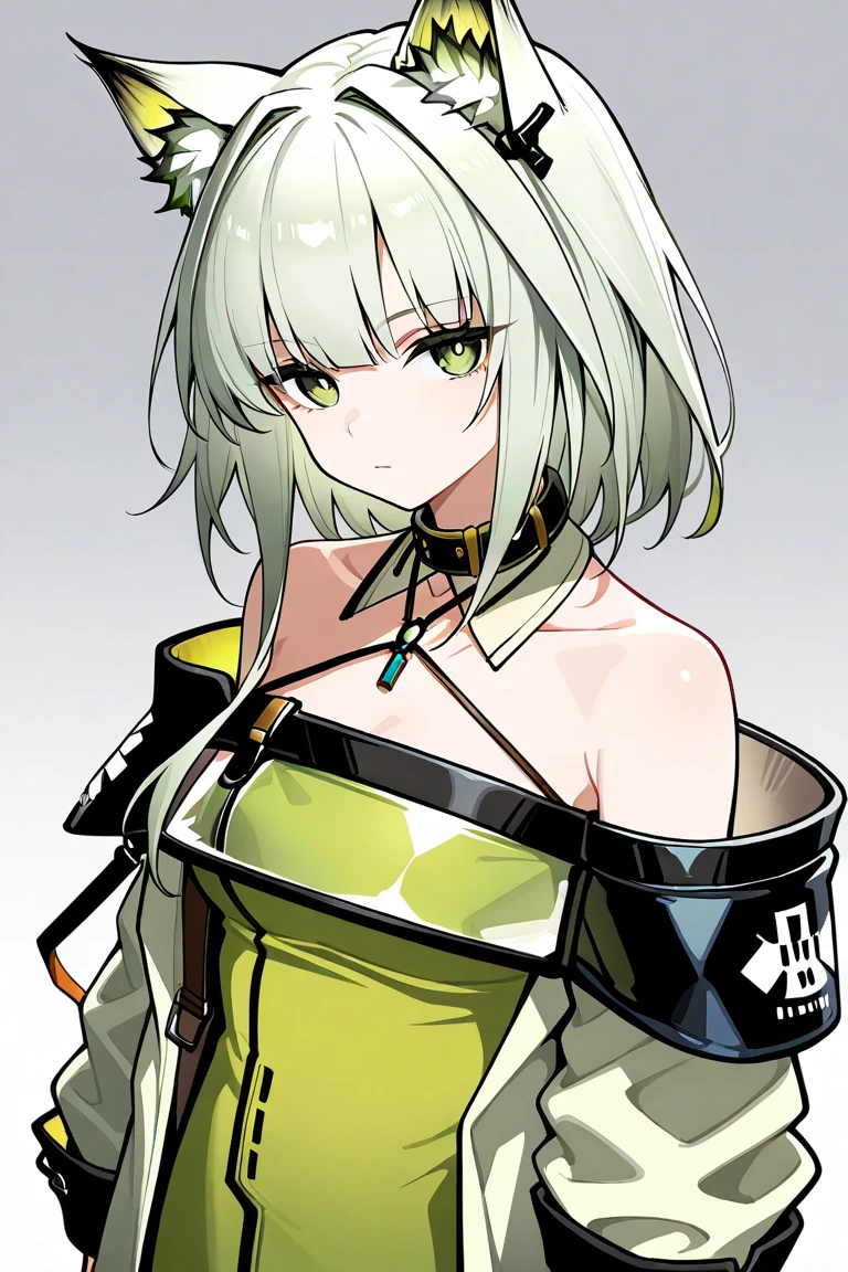 1girl, kal'tsit \(arknights\), arknights \\\\\ masterpiece, best quality, very aesthetic, absurdres, newest \\\\\\ slim body,///// ,by nyantcha,cutesexyrobutts , by khyle,,////// ,,,, , ,,detailed face, , ,, , , , , beautiful face, (white background:1.2), , , , serious.angry, green eyes, animal ears, , ,,,big ,),  in the center of the frame,,, ,wears a lab coat, ,full body ,  solo, 