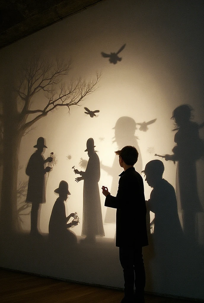Create a simple shadow art story on a wall - SeaArt AI