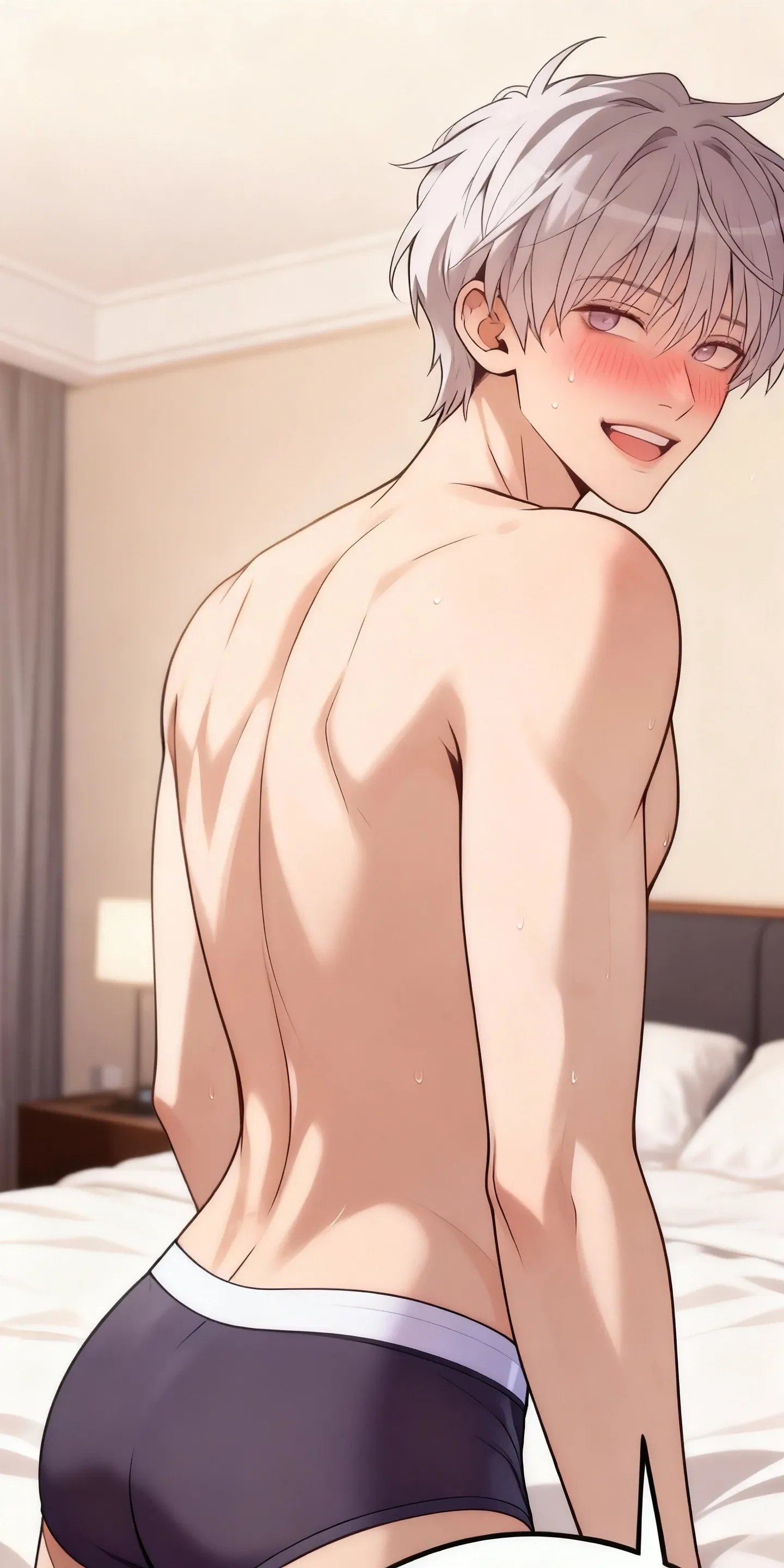 Highres, Masterpiece, Best quality at best,Best Quality, 1boy, bentennyson, green eyes, Tank top, Seen from the side, (Armpit), Sweat, the day, summer, , ,  , huge 