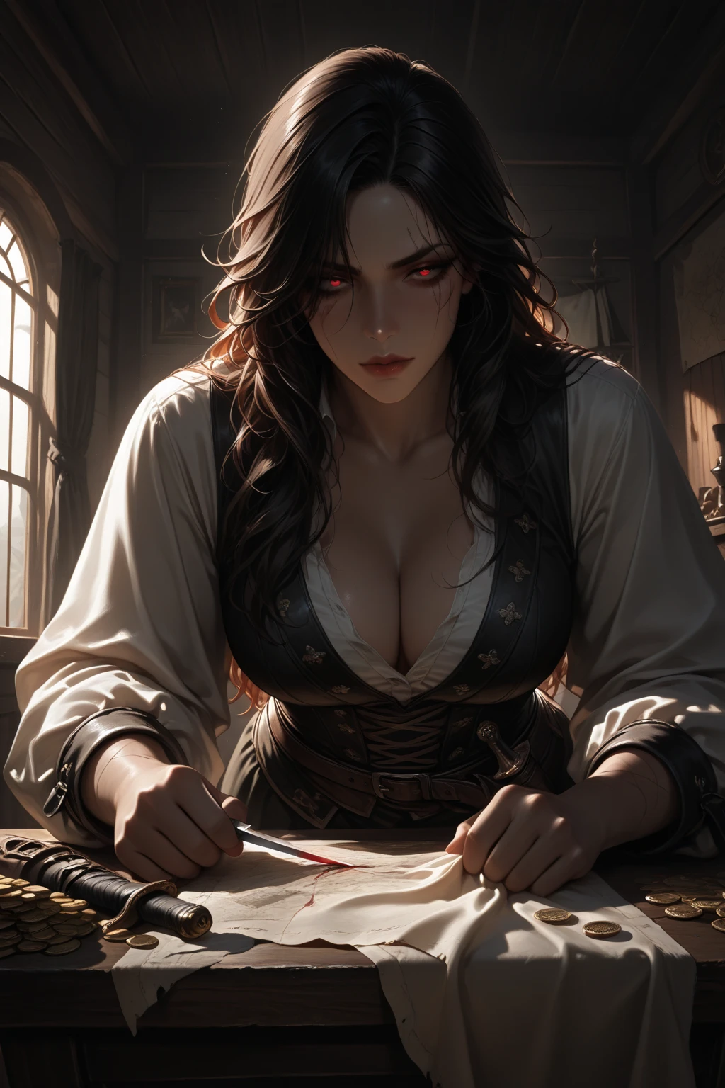 Hyper realistic super detailed ???? woman, Une fille confiante, ???? (en anglais seulement), Very detailed, expressions faciales ????, seductive facial expressions, [:(Face detail: 1.4): 0.4], 16K resolution, 4k resolution, dinamic lighting, High definition resolution, (???? pose, Position attrayante), (hyper realistic: 1.4), (back light: 1.2), (Nuit: 1), (pleine hauteur: 1.8),(contrasting background: 1.5), (??????? of the hyperrealistic arm), (Hyperrealistic ??????? of the legs), (peau propre), (lighting cinematic: 1.7), (intime), (Technologie NVIDIA RTX Ray Tracing), (??????? of the hyperrealistic arm: 2), (Ventre plat parfait), (image couleur),Create a masterpiece in 4K resolution, ultra-realistic, and extremely detailed, featuring the enigmatic sorceress Yennefer from The Witcher series. Yennefer is the central character in the artwork, embodying her complex personality, magical prowess, and alluring presence.

Yennefer is depicted in one of her iconic moments, dressed in her signature attire. Her raven-black hair, elegantly styled, cascades down her back, and her violet eyes reveal her formidable magical abilities. Her outfit is both stylish and practical, reflecting her confident and refined character.

The setting is a scene from the world of The Witcher, whether it's a dark and mysterious forest, a medieval castle, or a magical laboratory. The lighting is atmospheric, emphasizing the magical elements of the scene and the depth of Yennefer's character.

Yennefer's expression is a mix of intelligence, determination, and allure, capturing the essence of her character. She may be casting a spell, engaged in a magical ritual, or simply exuding her enigmatic presence.