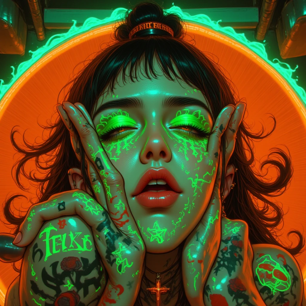  psychedelic horror, Trippy , body horror, , real , surreal ,  trip, sensual, psychedelic , provocative, colorful, glowing