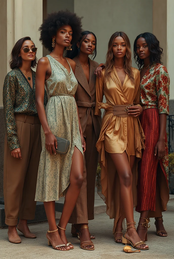 African female Nigeria air hostesses wearing Victoria’s Secret lace, cinematography, shot with 25mm lens, depth of field, forest-green and black pyjamas 