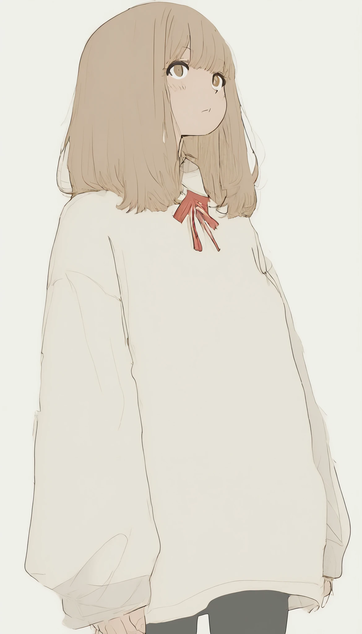 若い女性, アニメ風のアートスタイルで描かれている, 広大な都市景観を背景に、空中に浮かんでいるか持ち上げられているように見えます. 彼女は白いアクセントが付いた青いドレスを着ており、長い, 彼女の頭の周りに流れ落ちる髪. この絵は、彼女が静かに身を委ねている瞬間を捉えています, 彼女の腕は、まるで空を抱きしめるかのように優雅に外側に伸びています. 彼女の胸からは印象的な赤いリボンか糸が出ています, 都市の落ち着いた青と灰色と鮮やかなコントラストを成しています. 背景の中で, 空は曇っている, 鳥が飛んでいて, は、広大さと憂鬱感を増幅させています. 下の建物は落ち着いた色調で描かれています, 瞑想と幽玄な雰囲気を高めています. この構図はシュールレアリズムと繊細な感情を組み合わせたものです, 解放と超越のテーマを暗示しています.