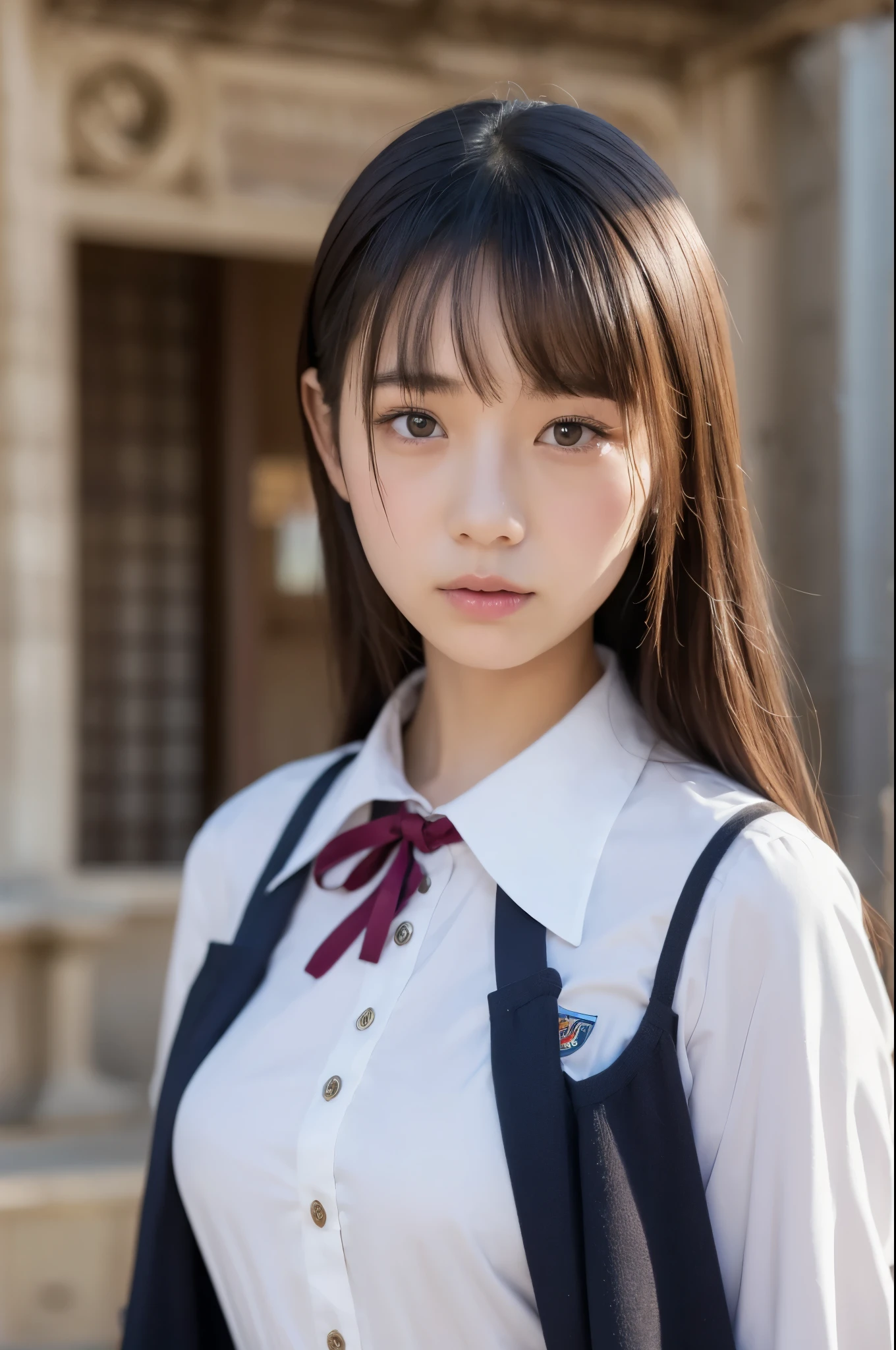 8k、 high definition 、 ultra detail、 photorealistic 、 high resolution、Realistic and accurate depiction、 realistic and accurate human body structure against the backdrop of Hogwarts、Extremely detailed and intricately detailed、The most complex and detailed textures、超 high resolution、 best quality、 Japanese woman 、 beautiful girl、 best quality, 美しい Japanese woman, student, uniform, white shirt, Young Face, , shortcuts