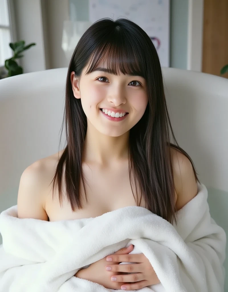 ????:0.8,（masterpiece、Highest quality、8K、Photorealistic、Real Girls）、1 Girl、Looking up at the viewer、25 year old cute japanese extreme exhibitionist girl、Slender figure：1.1、Anatomically correct hands, feet and fingers：1.5、Small ???????、Open your body wide open、(((Completely ?????)))、（(Sit with your ????????? open、show off your ????))、sauna、double eyelid、Droopy eyes、Smiling with pleasure from ??????、Black Hair、boobout:1.0,(full opened ?????:1.0）,（Sweaty face、Sweaty body：1.2）：0.2、（Completely ?????,????）、（peeing：1.1）、ンランド式sauna、Realistic body、make、Focus on the face、Small face、Sharp Focus、Layered Cut、Facing the audience、Photographed from the front