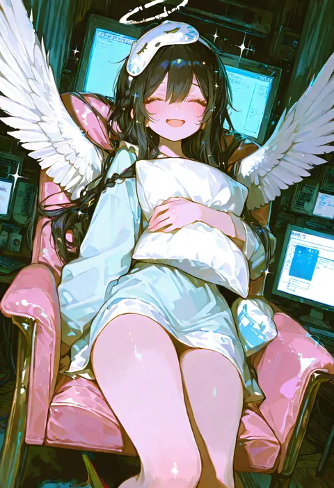 Ragazza Halo Addormentata