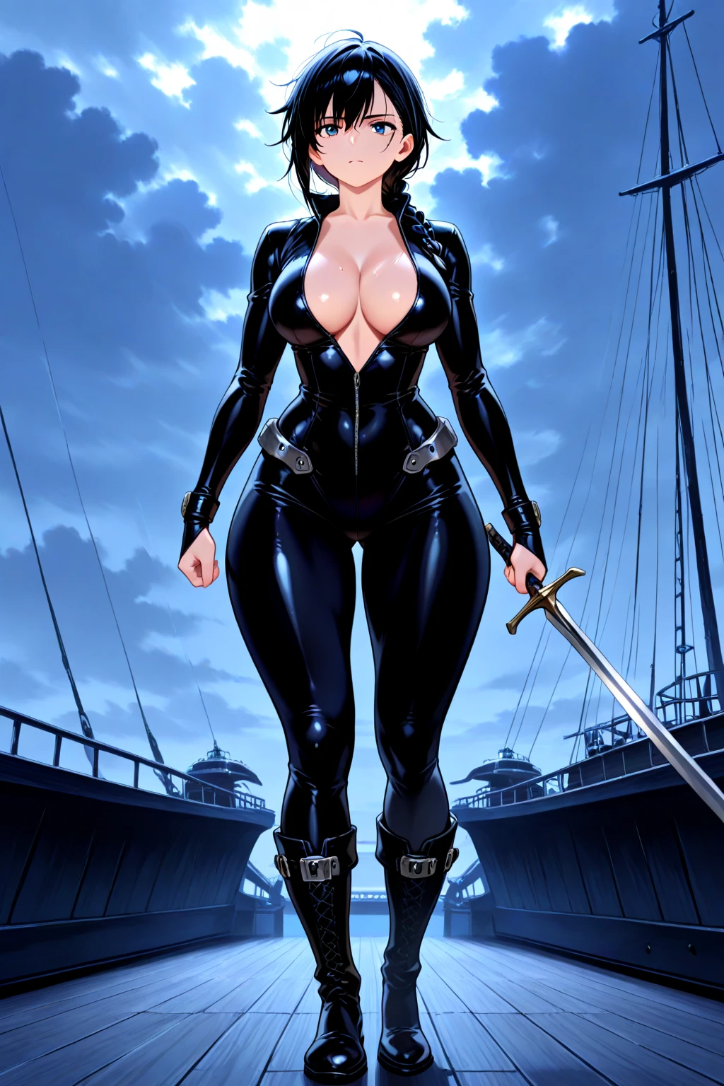 (Masterpiece, best quality, intricate details, 1sologirl) iron collar, arms behind back, iron cuffs, , leather collar choker neck bell, bound ((standing by wooden pole:1.2)) ((female Black Dark skin Gyaru)) show entire body frontal position, realistic, gorgeous 16y.o. darkest skinned mixed race female, black African, transparent black pantyhose, legs together barefoot no shoes barefoot, looking view to viewer from below straight symmetrical, long hair