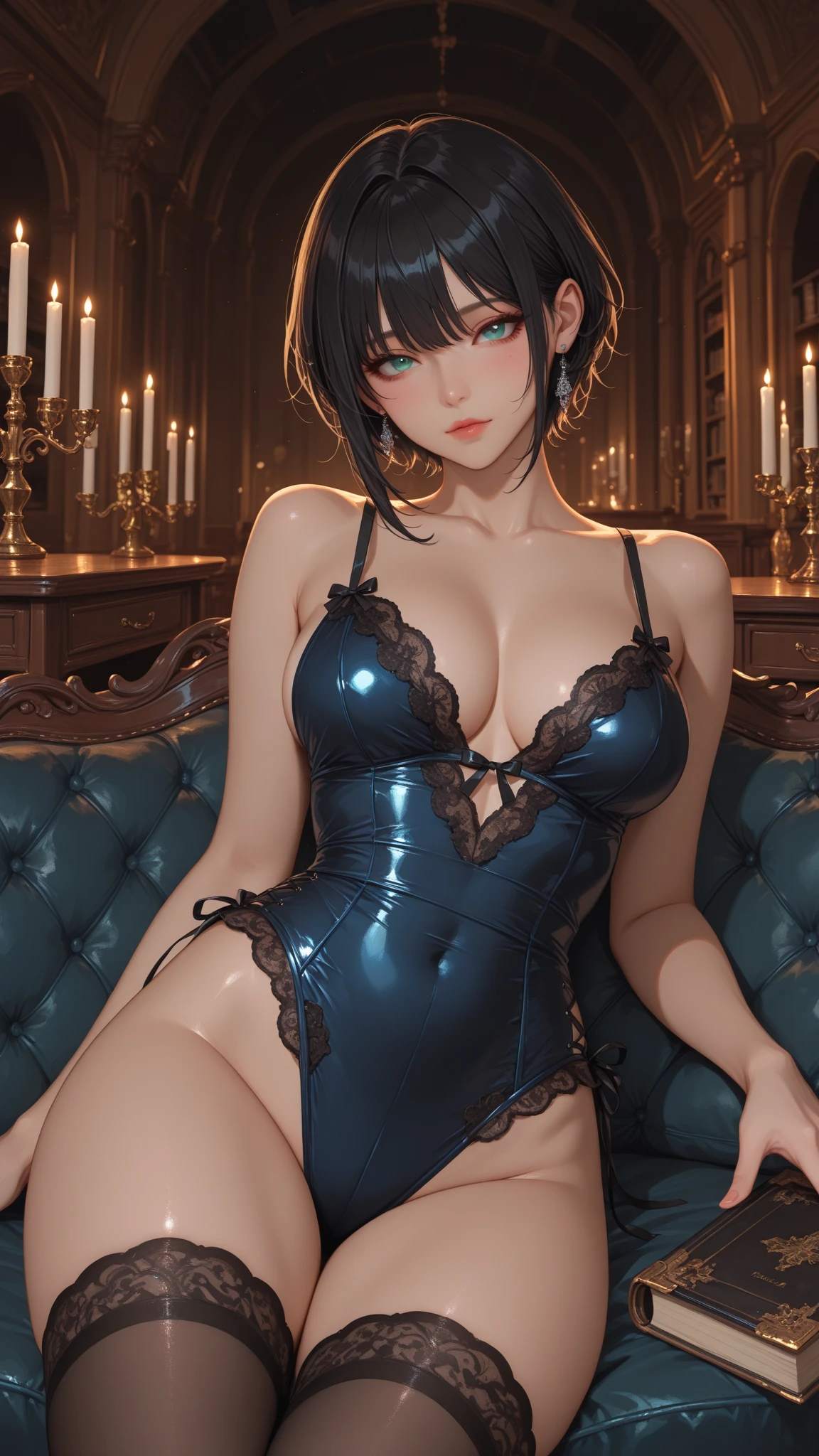 , ((POV hand:1.3)), masterpiece, highest quality, (maximum resolution: 1.2), (Ultra HDTV: 1.2), cinematic light, Ultra HDTV, (detailed eyes and skin), (detailed facial features), Highly detailed face and skin texture, nffsw, 8K resolution, sharp focus: 1.2, perfect body, Anatomically correct, beautiful face, double eyelids, thin eyebrows, fine eyes, dark blue eyes, glitter eyeliner: 1.2, cheeks are red, Glossy skin, Fair skin: 1.2, shinny necklace and earrings, (glossy lips: 1.4), photo of cute Japanese woman, 25 years old lady, , beautiful hip, delicate, thin thighs, smile face,  costume, from back