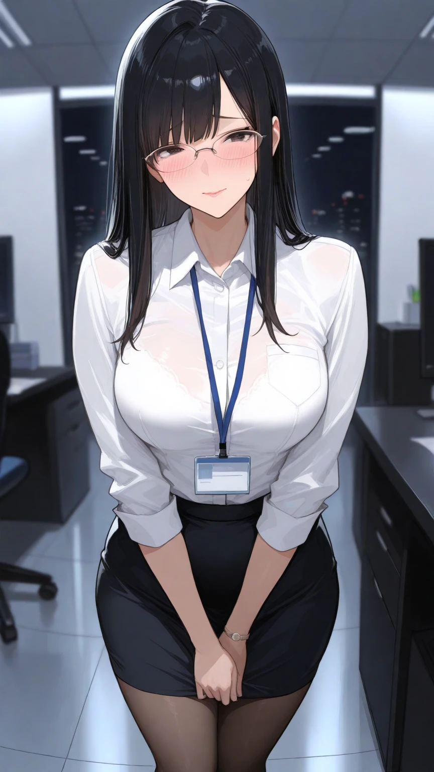 <lora:tony_taka_v0.3:1>
1girl, office lady, office, white shirt, pencil skirt, microskirt, cleavage, lanyard,, masterpiece, best quality, highly detailed