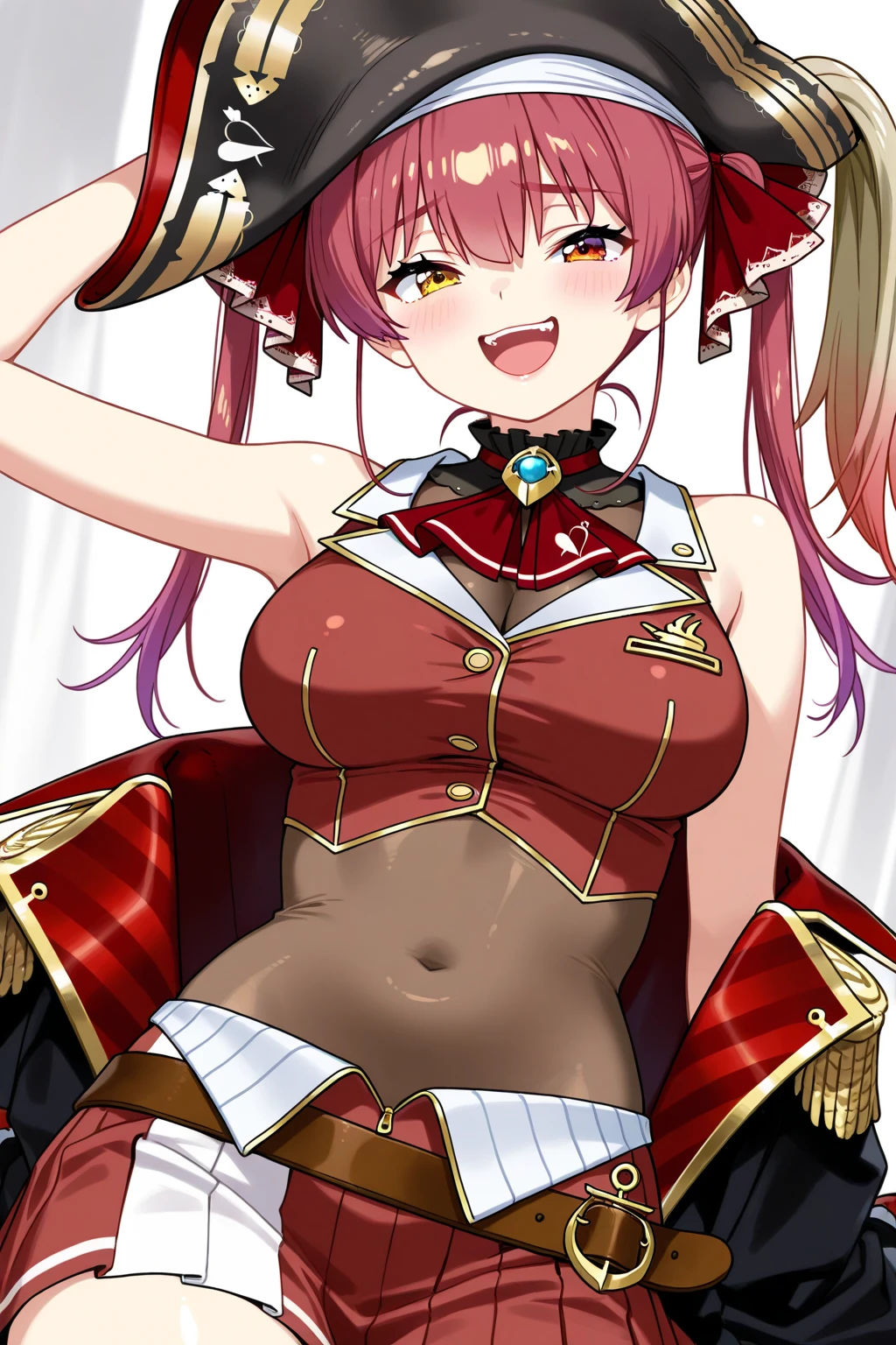 Umamusume pretty derby, big breasts,anime,pink long heris, blue libons,horse ears.