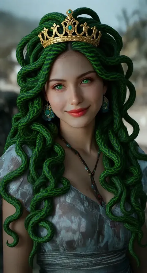 vẻ ngoài halloween của medusa