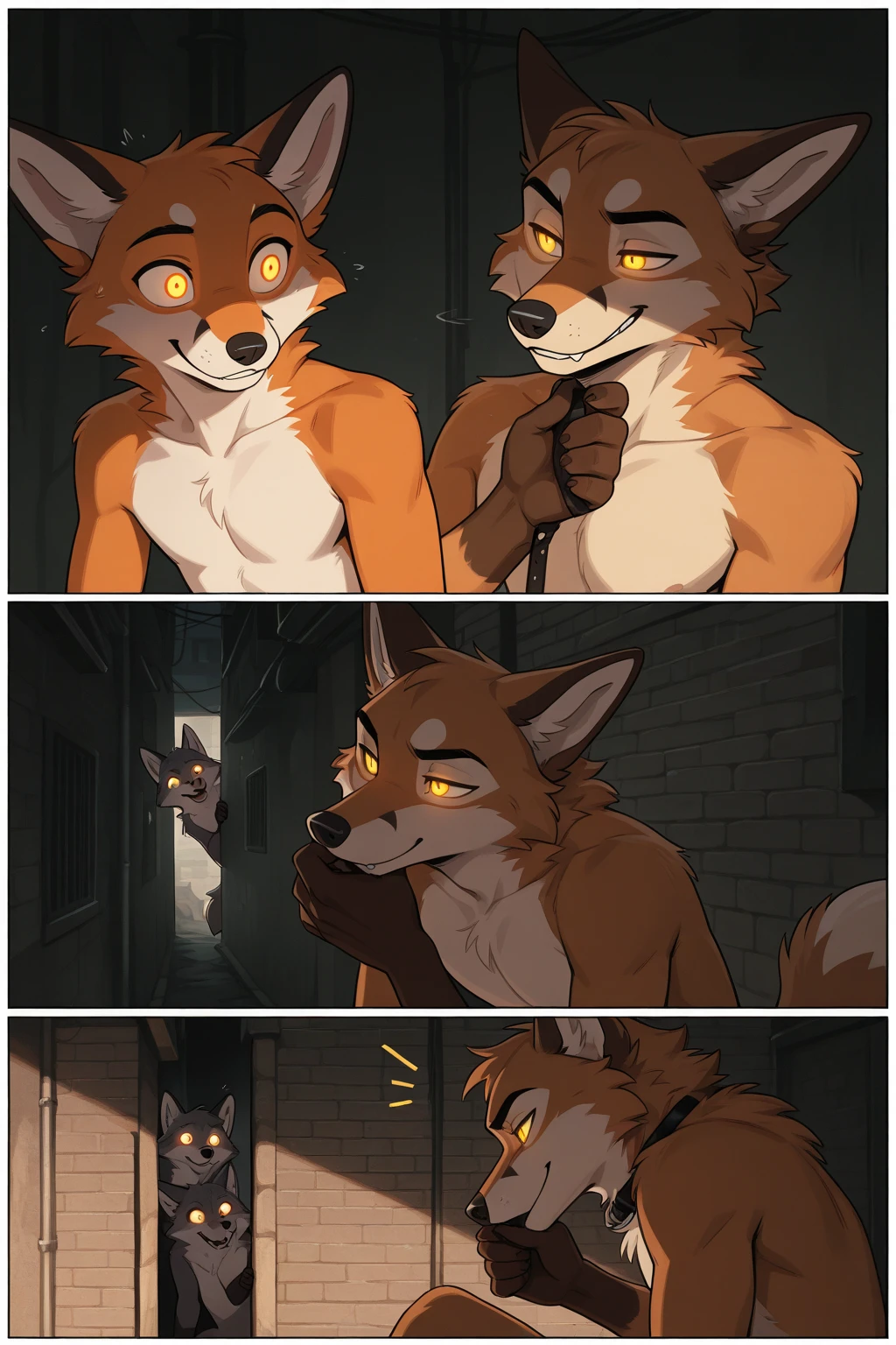 arya stark,1 girl, , shy, skinny, Eyeliner, smile young, , sitting, excited look,  torso, lips, tiny , white face, white front body, black back body, looking on viewer, happy smiling, full body, 2boys, furry cats, spit roast , heart eyes,  by 2 , arched back, standing , ,