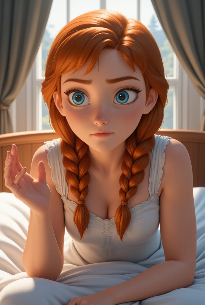 score_9, score_8_up, score_7_up,
<lora:DisneyAnna:0.8>
DisneyAnna, 1girl, orange hair, blue eyes, twin braids, looking at viewer, laying back, on bed, arms up