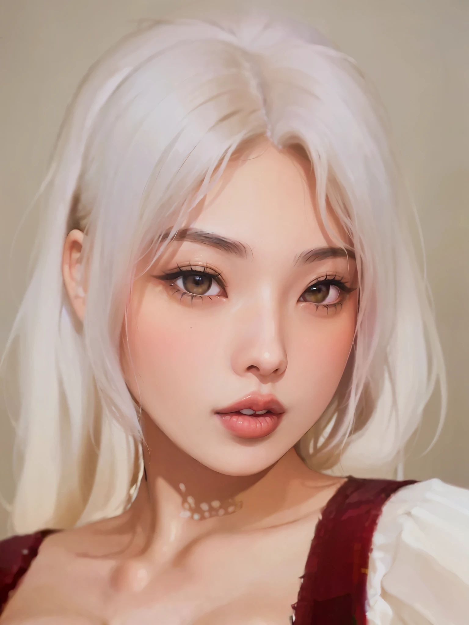 ,almond eyes,   full lips, large and voluptuous  . flirtatious look, , natural , curly hair, deva cassel 