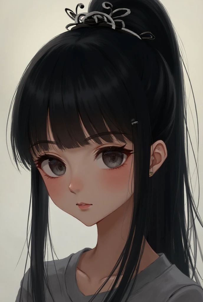 anime girl, sad look, best quality, long hair