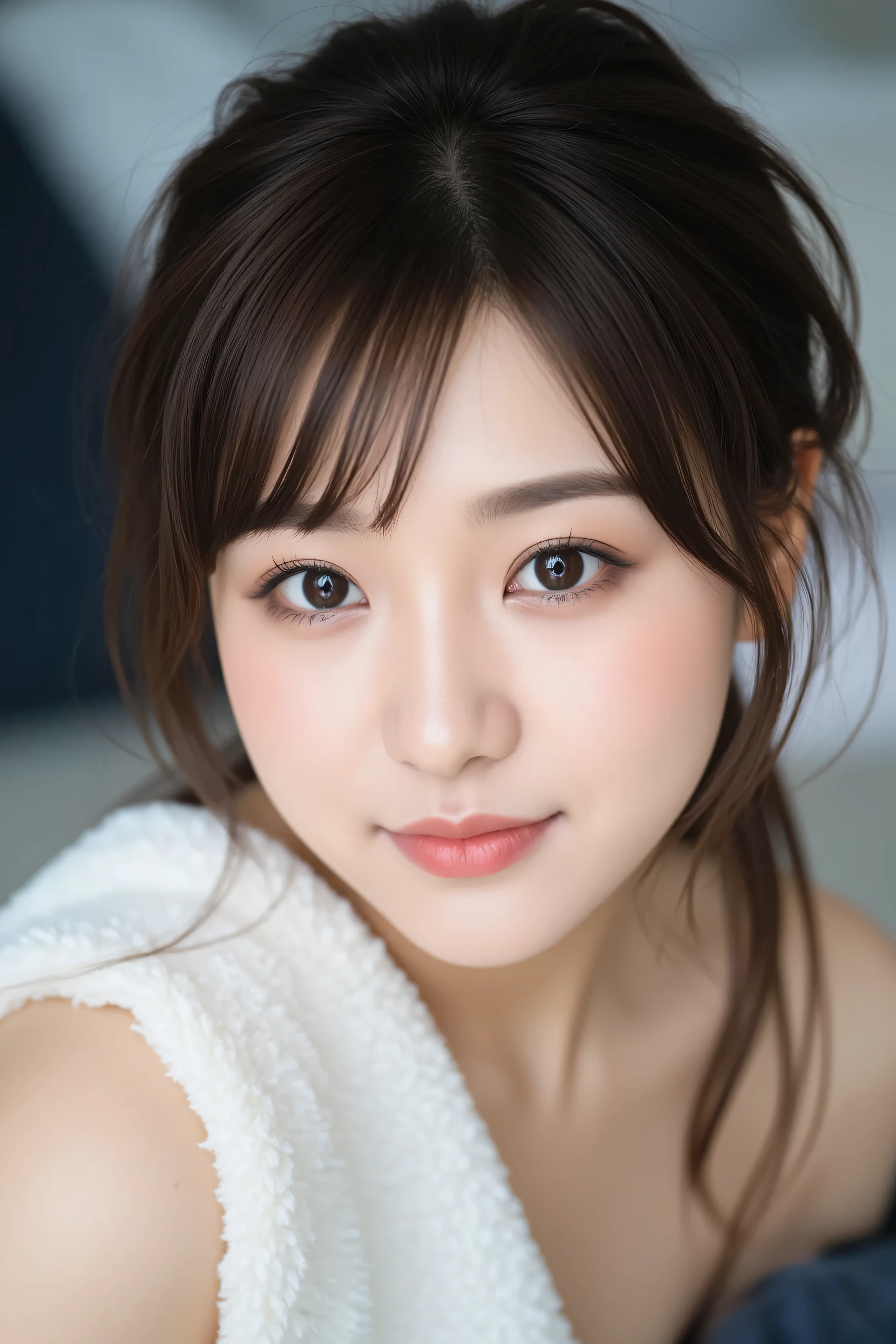 looking at viewer, beautiful skin, beautiful eyes, beautiful face, full make up, masterpiece, Super Details, Best lighting, Realistic and Realistic Pictures, high definition RAW color pictures, slightly smile, perfect , highly detailed eyes, face focus, yoshida chinami, 吉田知那美,
