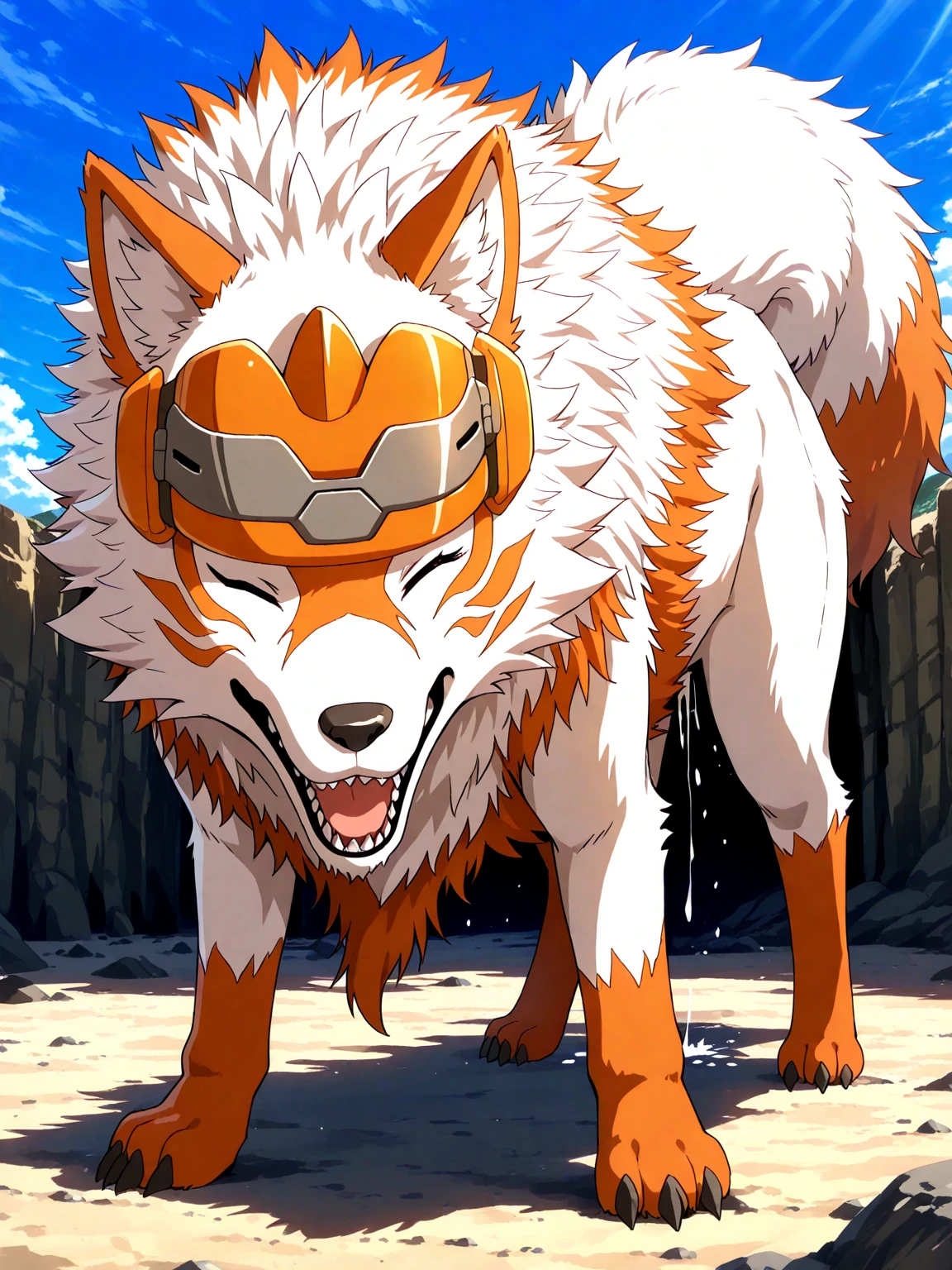 hakurou (ginga), male, feral, half body, muscular, pectorals, looking at viewer, by negger, by rossciaco, by seibear, high quality, best resolution, scars on face, black markings around eyes, black eyes, turquoise nose