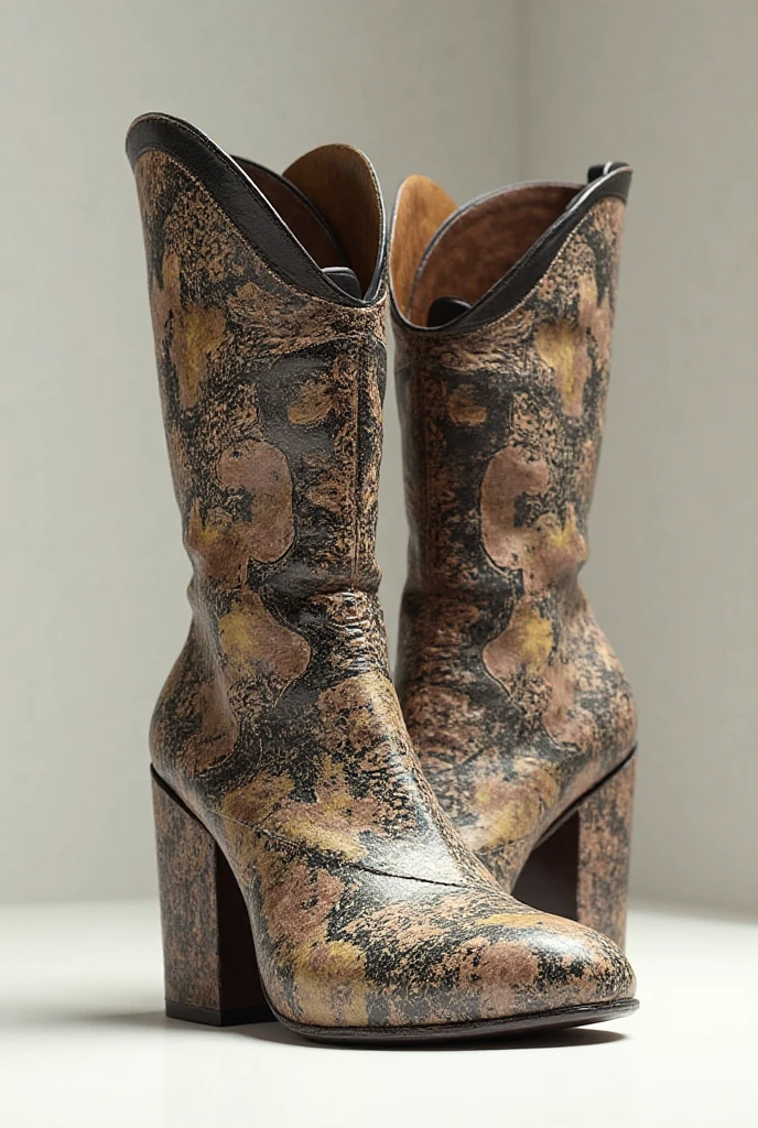 ( Masterpiece,  top quality:1.2), snake leather ,  High Cut Boots, Close up of a woman's foot wearing snakeskin boots,