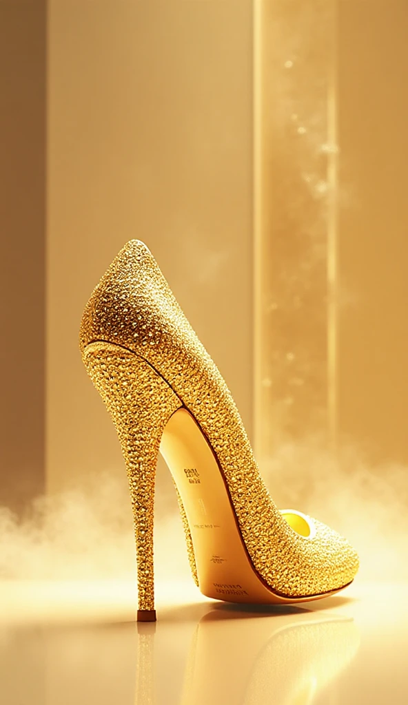 A crystal trophy made of a pair of dancing shoes，Wooden base，There is a metal nameplate on the base；Dance shoes staggered rise，Ribbon embellishment。White background。Front view。