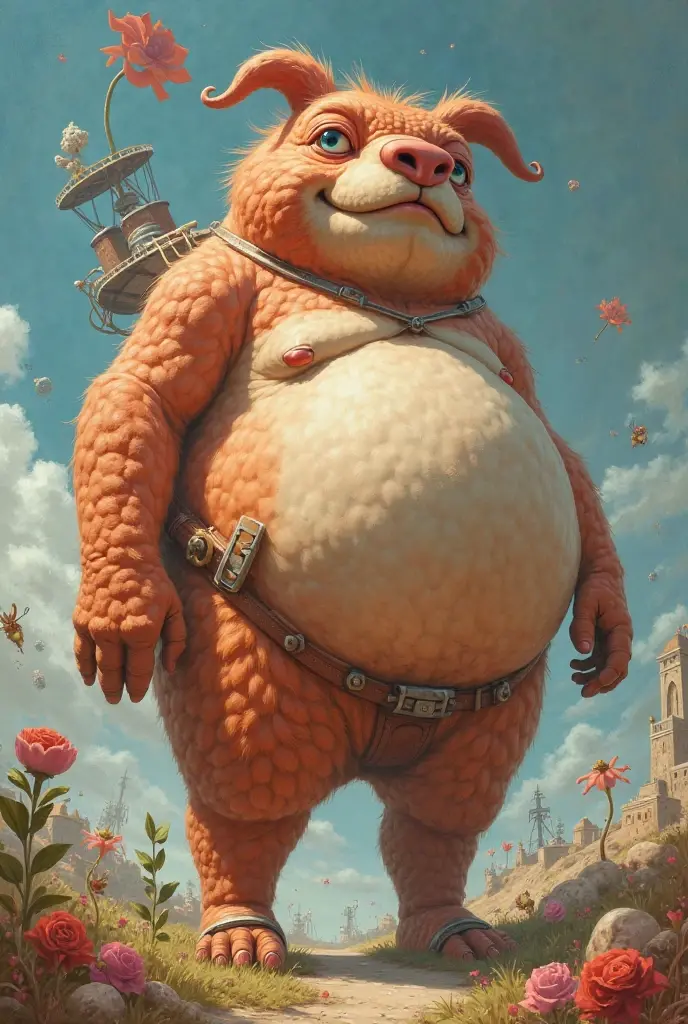 by darkgem, by meesh, soft figure, , chubby, , heavy, female, , older woman, furry body, wide body, wide , thick thighs, big arms, (massive :1.4), heavy , highly detailed eyes, , (:1.5), large , Pink , (:1.4), tail, Masterpiece, best quality, absurd res, highly detailed, cleanly drawn eyes, park environment, cute smile, standing upright, casual posture, , macro, tiny landscape, crowds at her feet, digitigrade, four toes, rebecca cunningham