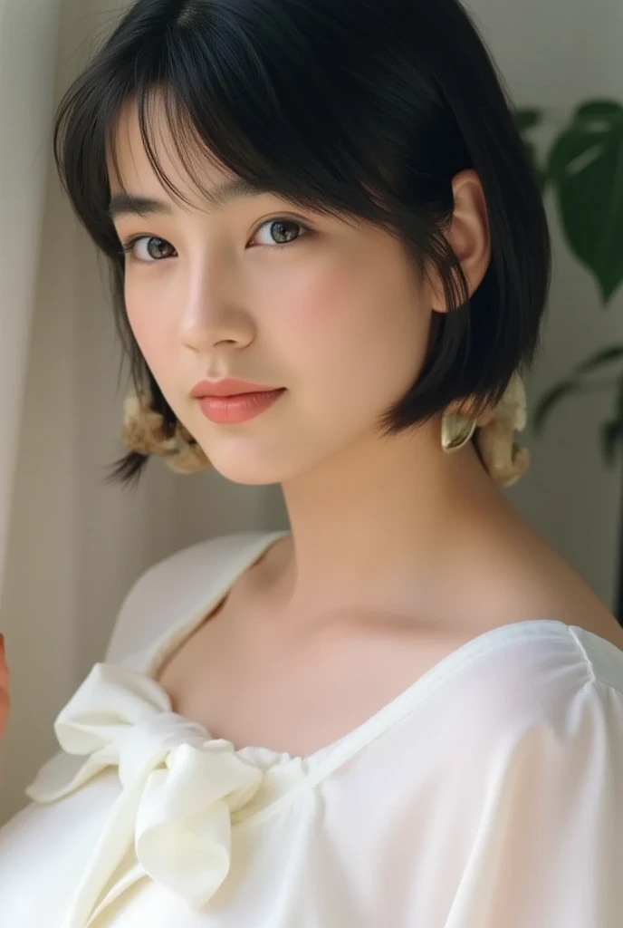 Random pose, Mix 4, (8k, original photo, best quality, masterpiece: 1.45), (actual, lifelike: 1.37), Skinny Japanese lady, One girl, charming, city View, night, rain, wet, professional lighting, photon mapping, Radiosity, Physically based rendering, gradient black hair, short curly hair, Handsome, girl, t-shirt, high resolution, 1080P, (clear face), (detailed  description), (Detailed description of the hand), (Exquisite CG), Extreme light and shadow, messy hair, Rich in details, (Exquisite  features), (best quality photos), (beautiful eyes), look in front of you, Thin collarbone,