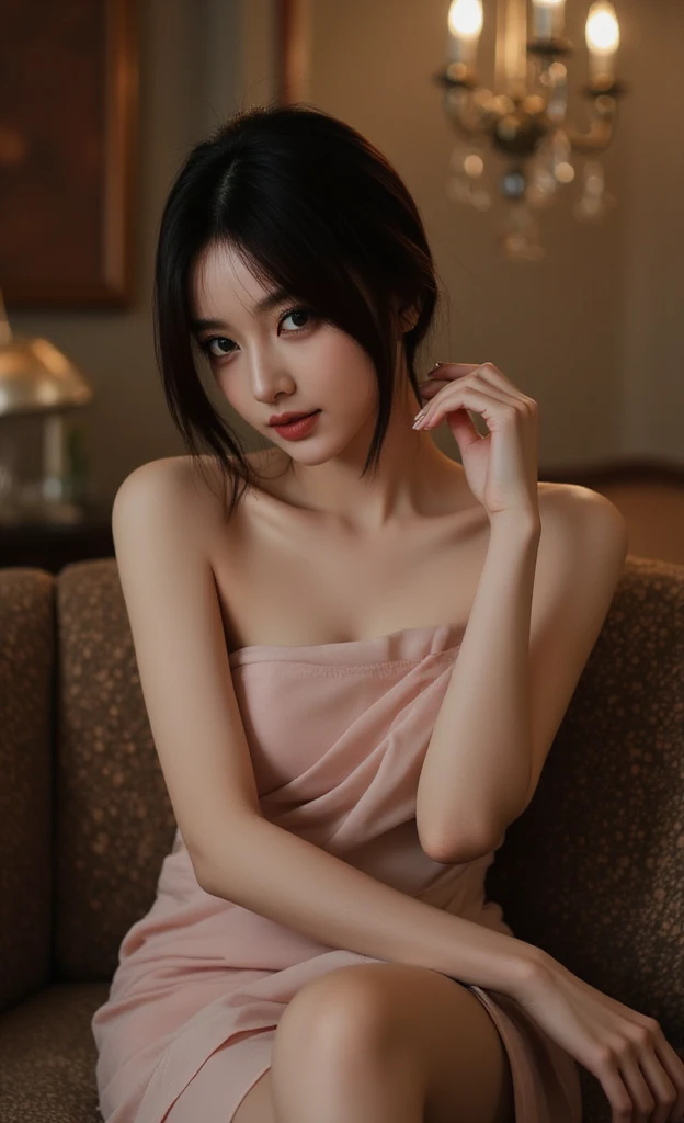 8K, RAW Photos, Fujifilm, ((Highest quality)),((masterpiece)),(detailed),((in the Bakery)),((one girl)),長い髪と白いトップを持つアラフェアジア人woman, (no ),美しい韓国人woman, 美しい若い韓国人woman, Young and adorable Korean face, ゴージャスな若い韓国人woman, Korean Girls, Girl cute beautiful face, 韓国のwomanアイドルの肖像, Young and pretty Asian face, Cute natural anime face,Asian pretty face,((glistening eyes)),((glistening eyes )),((large eyes)),(( pretty eyes)),(()),(detailed),(beautiful skin),Perfect Face,((One girl)), ((clear eyes)),(scrawny：weight1.0〜2.0)iris, Elevation, space, (Natural Light), Dramatic lighting, Chiaroscuro, Emotional depth,woman,(()),((show off )), ((flat chest:1.4)),,slender, (a short bob),(well-groomed hair),delicate,Small breasts,((Small breasts)),the body is slender,Beauty,Beauty,4K quality,Young face,Big eyes,Brown eyes,Perfect Face, 17years old,breasts are very small,Model Body Type,Cute Face,Pink ,Symmetrical eyes,Glowing eyes,Natural smile,((Always show your boobs)),((Gaunt)),beautiful,((a short bob)), ((half body)),(  models hoot style),((intricate choker necklace)), (embarrassed blush:1.3),,(steam:0.8),(wet:0.8),(sweat:0.8),(trembling:1.3),(parted lips:1.4),(harf open eyes:1.6),(feeling weak:1.5), (lips),(intricate earrings),(()),((woman posing for a photo)),Photo from the waist up, Fine-boned face, lipstick red,((maid apron))