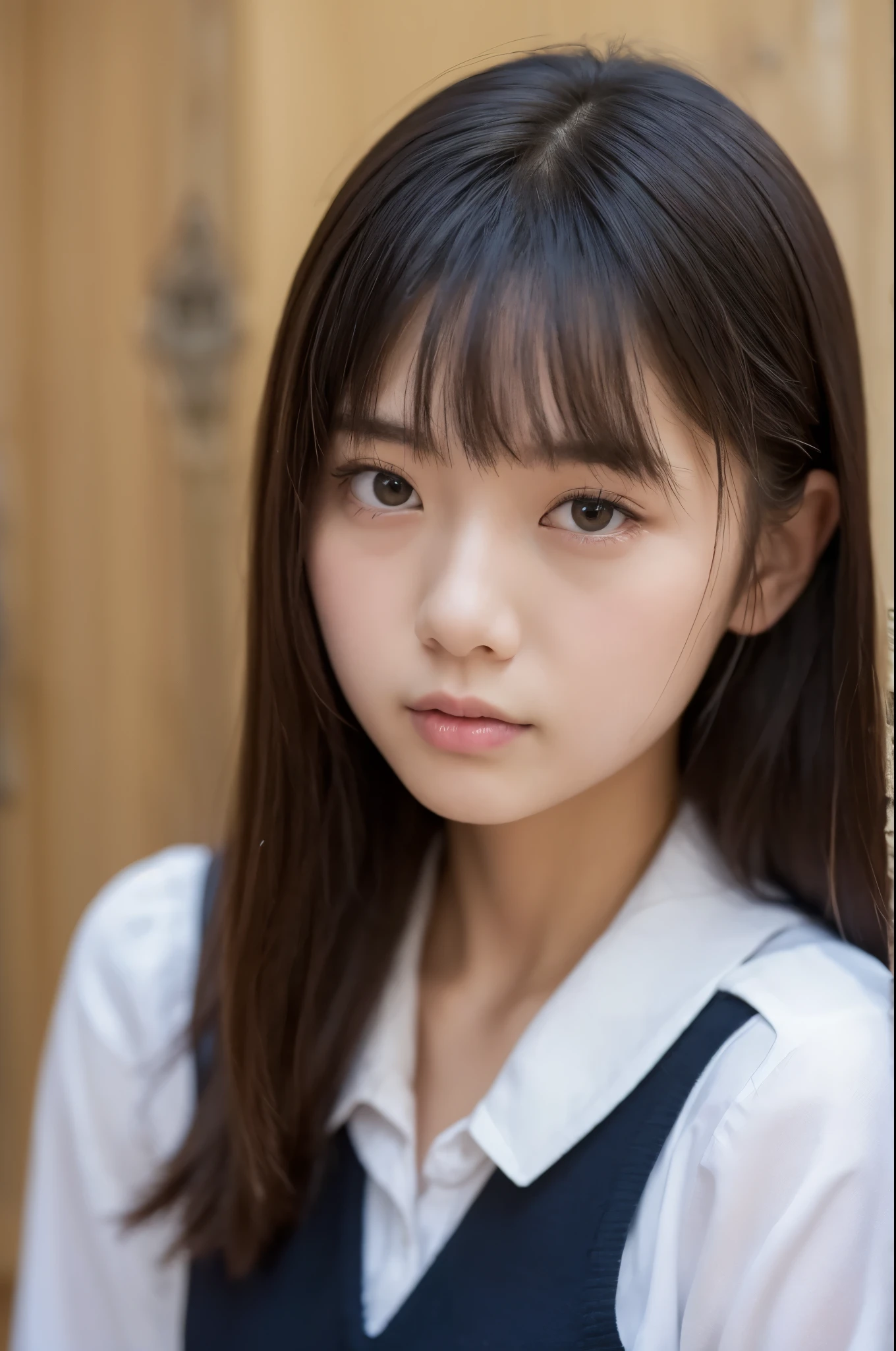 8k、 high definition 、 ultra detail、 photorealistic 、 high resolution、Realistic and accurate depiction、 realistic and accurate human body structure against the backdrop of Hogwarts、Extremely detailed and intricately detailed、The most complex and detailed textures、超 high resolution、 best quality、 Japanese woman 、 beautiful girl、 best quality, 美しい Japanese woman, student, uniform, white shirt, Young Face, , shortcuts