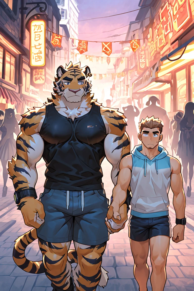 score_9, score_8_up, source_anime, standing, hellsing, seras, blonde hair, ????, indoors, night, night sky, nighttime, vampire, smirk, fangs, ikuchan, balcony, town background, clothed, male wearing shorts, muscular male, ??????????????, boyfriend, couple, sfw, looking at viewer, faceless male, dark skinned male, ??????? pov, ntr, ????????, standing side by side, standing, cuckolding, ????, 1girl, 1boy, duo, ((duo focus)), black haired male, interracial, BLACKED, bbc, raceplay, smug, humiliation, ((faceless male)), ((size difference)), tall male, ((duo)), waist grab, ((dark skinned male))), gown, dress, bulge,  rating:safe, navel, short dress, red dress, furry, tiger, anthro on human, tiger girl, chubby, bbw, ((furry)), tiger fur, chubby body, ((bbw)), milf,  belly, 