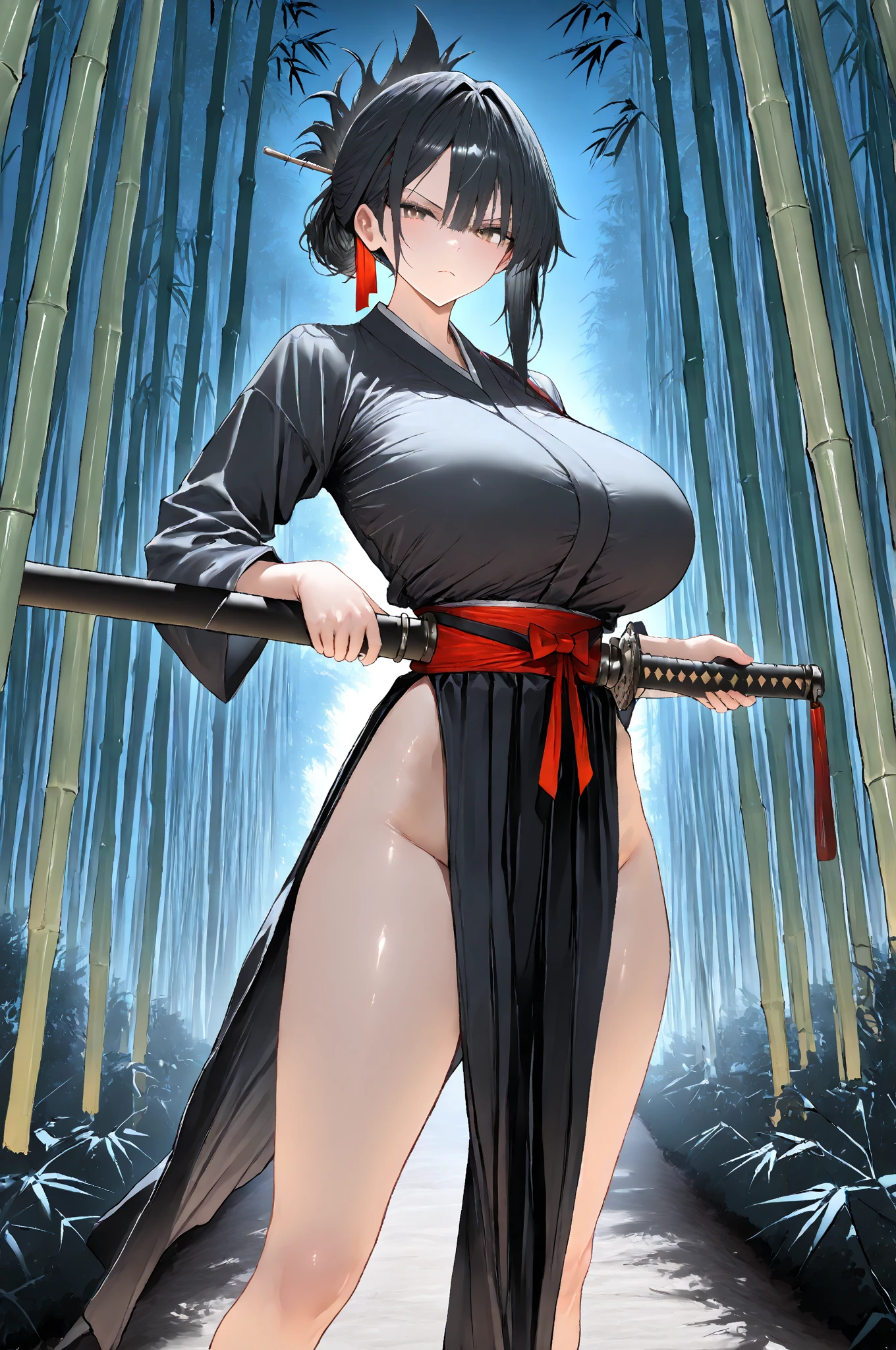 Aggressive Pose、Kunoichi、Female Ninja、Hardcore、Nipples、、Raped by a male ninja、Blowjob、Penis insertion、Pussy、Covered in semen、mole、Big Breasts、Baby Face、Displeased、Ninja sword、violent、In the ninja house, forest, darkness, etc.、Dynamic Angle、masterpiece、best quality、ultra-detail、scar、Your clothes are torn、There are many male samurai、Sweat、Both eyes open
