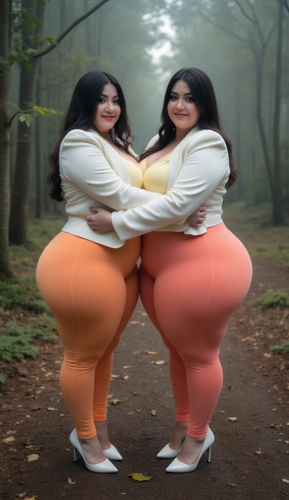 Woman with huge  walking in the park 