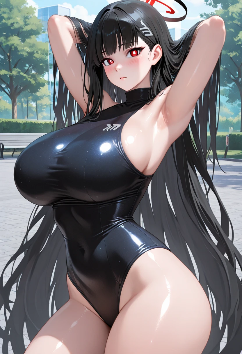 1 rapariga，美丽细致的眼睛，laying on a beach，Perfect legs，extreme hight detail，cabelos preto e longos，Extremely large breasts，slim toned body，Perfect hands，A lot of love，Breasts larger than a head，Black competitive swimsuit，Get wet，Full thighs，Extremely large breasts，Extremely full breasts，A lot of love，Loving eyes，Be red in the face