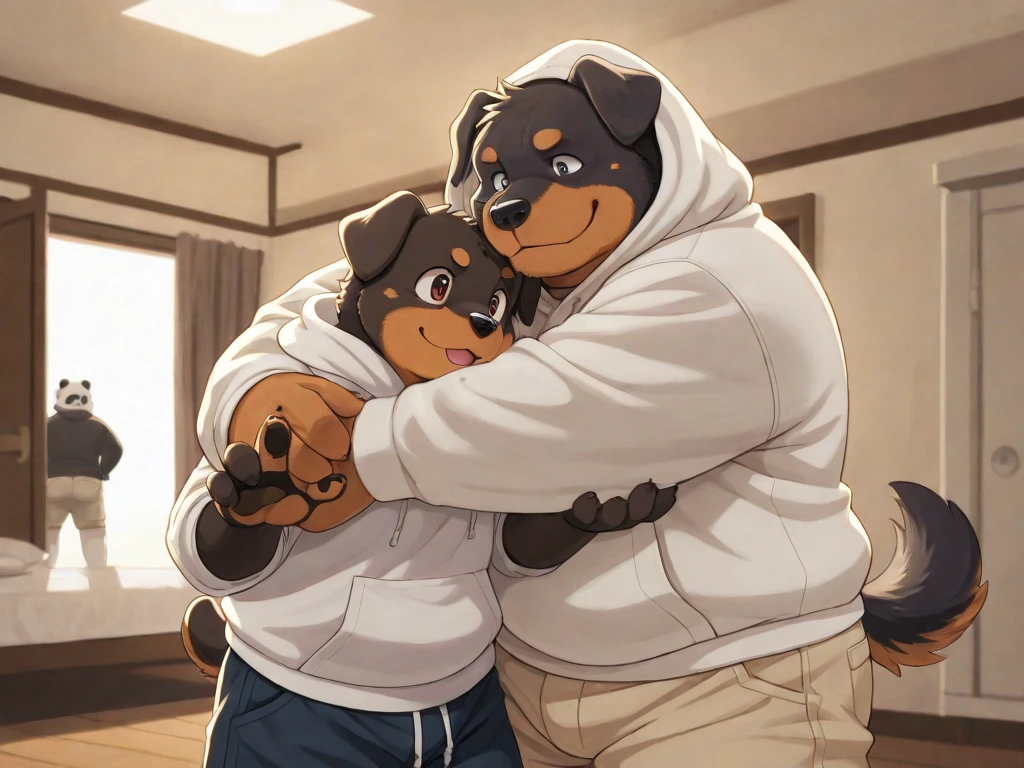 Full picture, Obese, Chubby , male , furry, fluffy, salivating , wet,  kissing , Hug ,  face , clothes, wet clothes, 
(Extremely Romantic atmosphere, masterpiece) , work attire, white shirt, black tie, , hairy  , belly to belly, sweating, break room, dark, night time, no light, belly to belly, very obese, very fat, very huge fat belly, duo anthro bear.